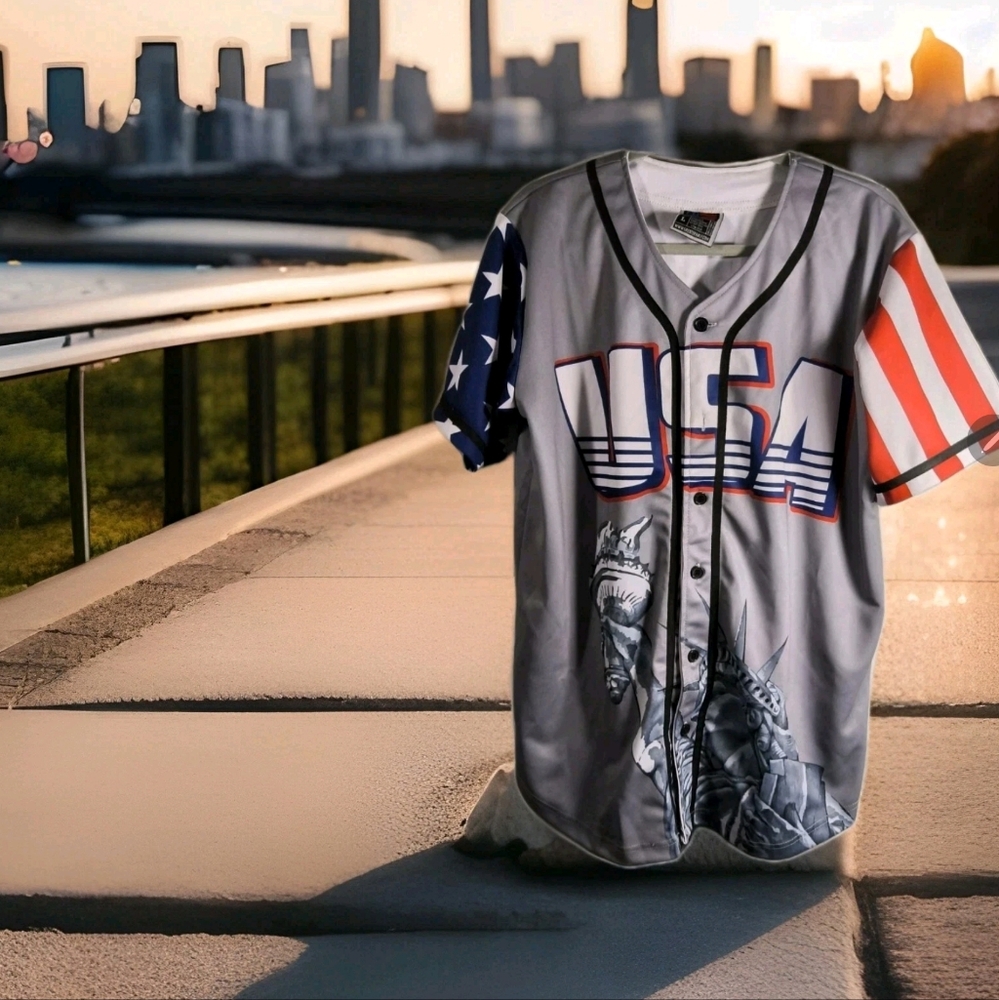 USA Themed Baseball Jersey Size L